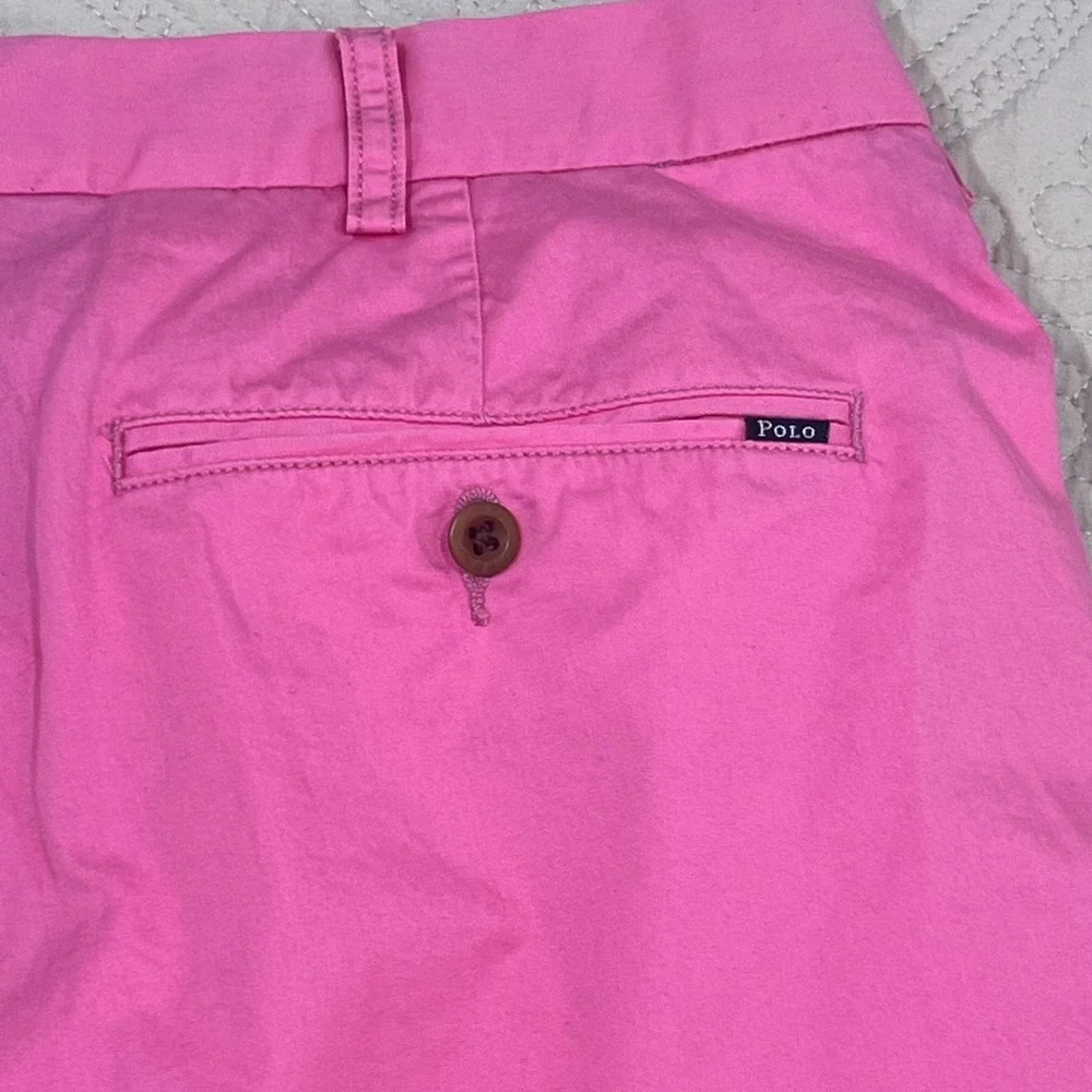 Polo‎ Ralph Lauren Mens Classic Fit Pink Cotton Chino Shorts Sz 38 Flat Front